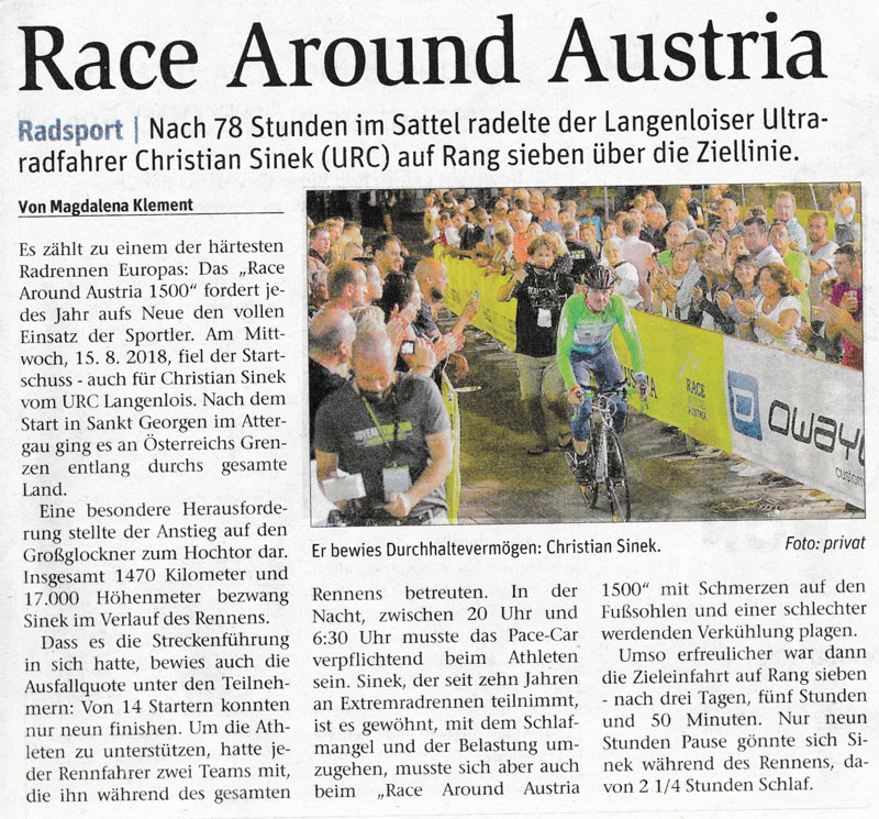 Race Around Austria 1500 Finish
