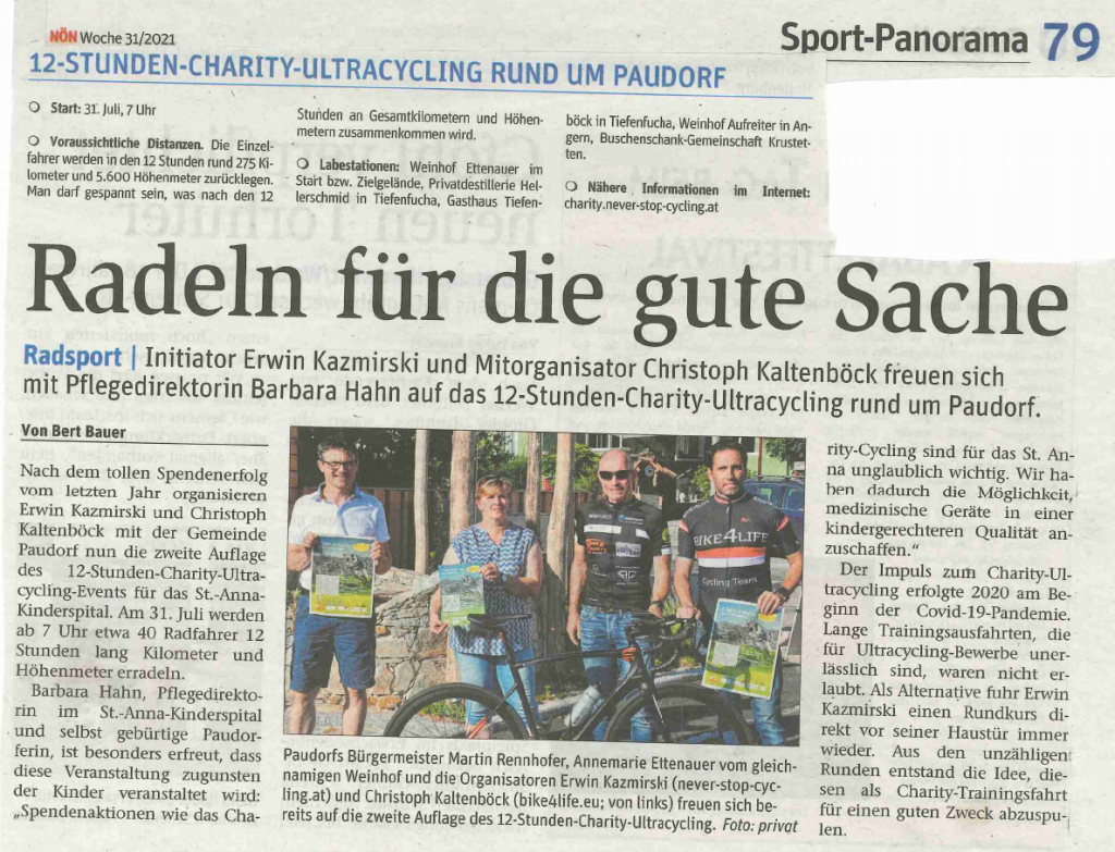 Charity Ultracycling 2021 - NÖN